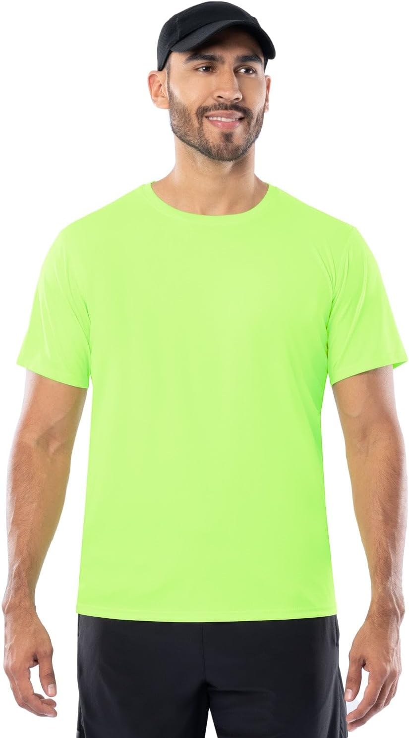 Headsweats Men's Short Sleeve Recycled Polyester Training T-Shirt - Yellow Reflective