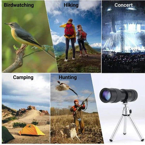 High-Power Waterproof Monocular Telescope with 10x Magnification for Bird Watching, Hiking, and Outdoor Adventures