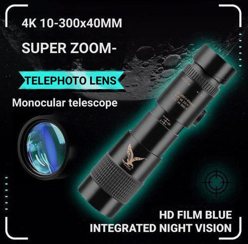 High-Power Waterproof Monocular Telescope with 10x Magnification for Bird Watching, Hiking, and Outdoor Adventures