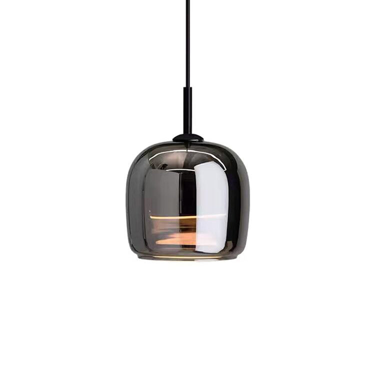 Nordic Black Glass Pendant Light Fixture - Modern Hanging Lamp for Kitchen Island & Dining Room