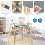 5-Piece Bentwood Kids Table & Chair Set, Toddler Activity Table with 4 Chairs, Toy Bricks, Classroom Playroom Daycare Furniture