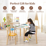 5-Piece Bentwood Kids Table & Chair Set, Toddler Activity Table with 4 Chairs, Toy Bricks, Classroom Playroom Daycare Furniture
