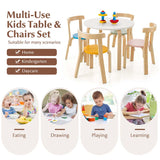 5-Piece Bentwood Kids Table & Chair Set, Toddler Activity Table with 4 Chairs, Toy Bricks, Classroom Playroom Daycare Furniture