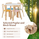 5-Piece Bentwood Kids Table & Chair Set, Toddler Activity Table with 4 Chairs, Toy Bricks, Classroom Playroom Daycare Furniture