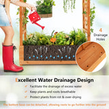 43.5"L x 17.5"W x 44"H Raised Garden Bed Planter Box with Trellis & Hanging Roof, Lattice Panel with Drainage Hole for Flower, Climbing Plant, Herb