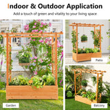 43.5"L x 17.5"W x 44"H Raised Garden Bed Planter Box with Trellis & Hanging Roof, Lattice Panel with Drainage Hole for Flower, Climbing Plant, Herb