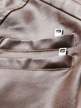 Women’s Leather Motorcycle Jacket – Retro Two-Piece Biker Style