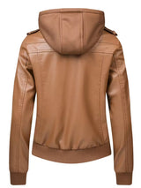 Women’s Leather Motorcycle Jacket – Retro Two-Piece Biker Style
