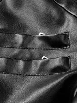 Women’s Leather Motorcycle Jacket – Retro Two-Piece Biker Style