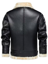 Men’s Leather Biker Jacket – Warm Lined Moto Coat for Winter