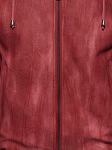 Men’s Vintage Leather Hooded Jacket – Tear-Resistant & Cozy Winter Coat