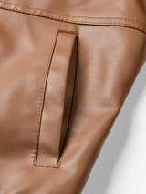 Women’s Leather Motorcycle Jacket – Retro Two-Piece Biker Style