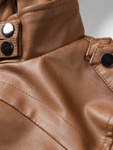 Women’s Leather Motorcycle Jacket – Retro Two-Piece Biker Style
