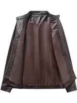 Men’s Vintage Full-Zip Motorcycle Jacket – Heavy-Duty Leather Look Coat