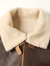 Men’s Faux Leather Shearling Jacket – Warm Winter Jacket for Fall & Cold Weather