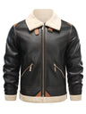 Men’s Faux Leather Shearling Jacket – Warm Winter Jacket for Fall & Cold Weather