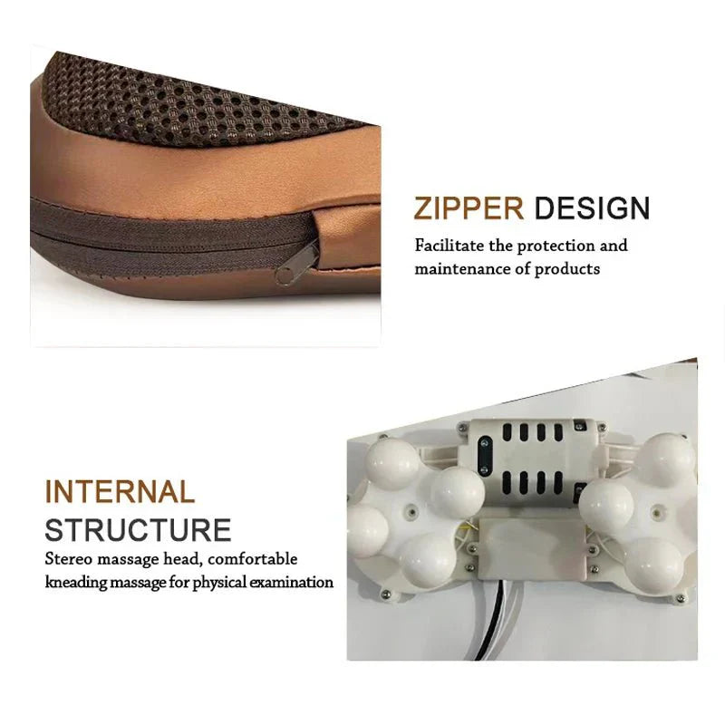 Heated Neck & Back Massager Pillow | Muscle Relaxation & Pain Relief