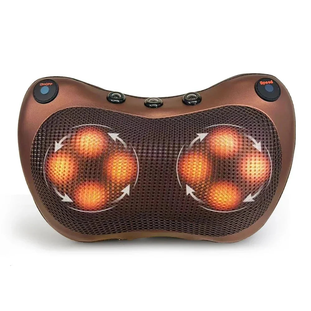 Heated Neck & Back Massager Pillow | Muscle Relaxation & Pain Relief