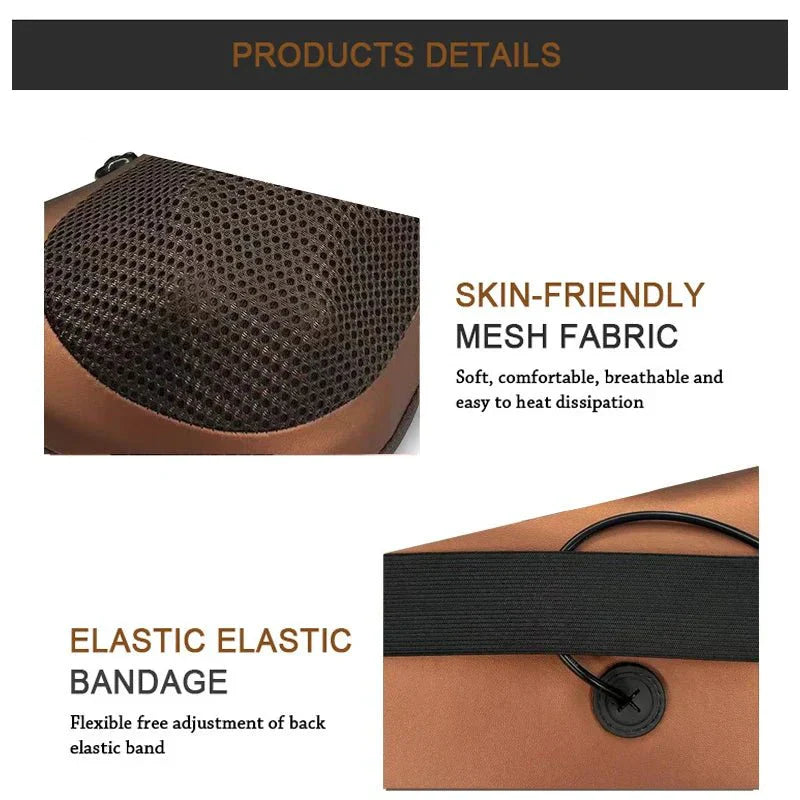 Heated Neck & Back Massager Pillow | Muscle Relaxation & Pain Relief