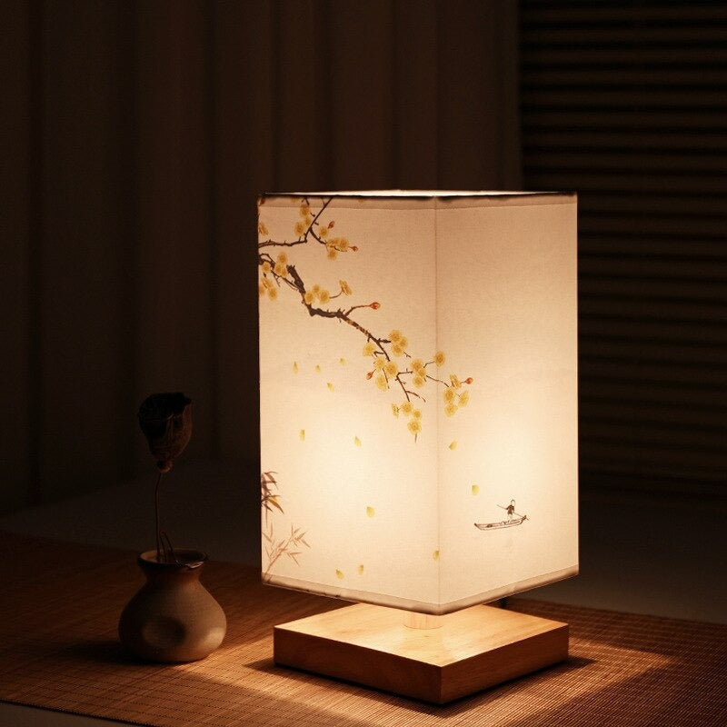 Vintage Japanese Table Lamp – Perfect for Creating a Soothing Bedroom Mood