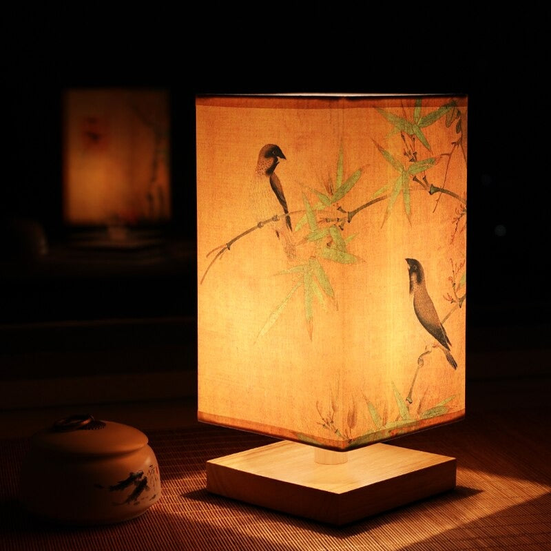 LED Scandinavian Bedside Lamp with Japanese Design for Modern Bedroom Lighting