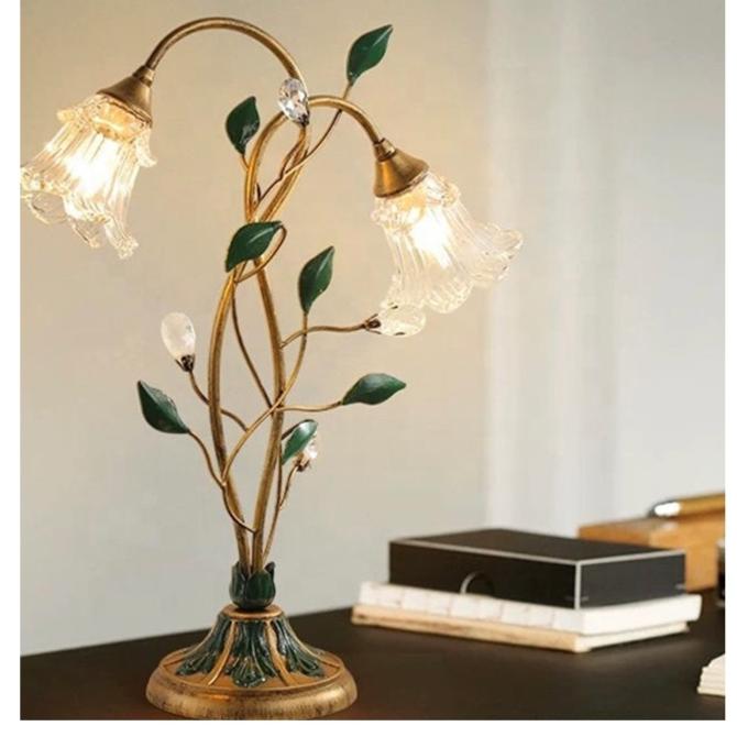 LED French Flower Table Lamp - Decorative Lighting Fixture for Living Room & Bedroom Decor