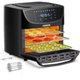 Multi-Function 10-in-1 Air Fryer Toaster Oven - Steam Infusion Technology for Tender Meats & Fluffy Breads | Perfect Dry Fyier for Small Spaces