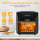Multi-Function 10-in-1 Air Fryer Toaster Oven - Steam Infusion Technology for Tender Meats & Fluffy Breads | Perfect Dry Fyier for Small Spaces