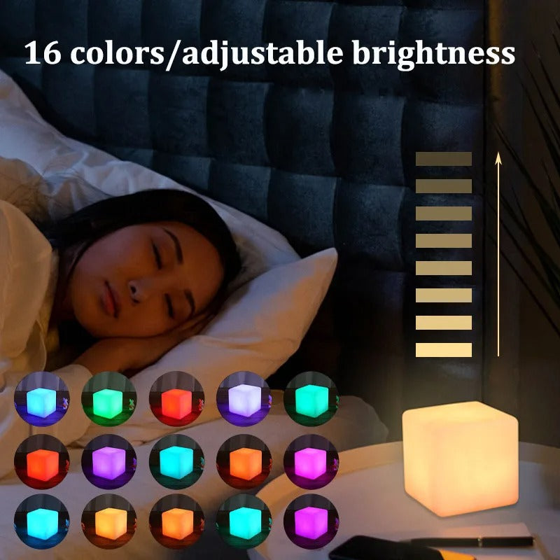 LED Cube Lamp - Modern Square Lamp with Ambient Lighting