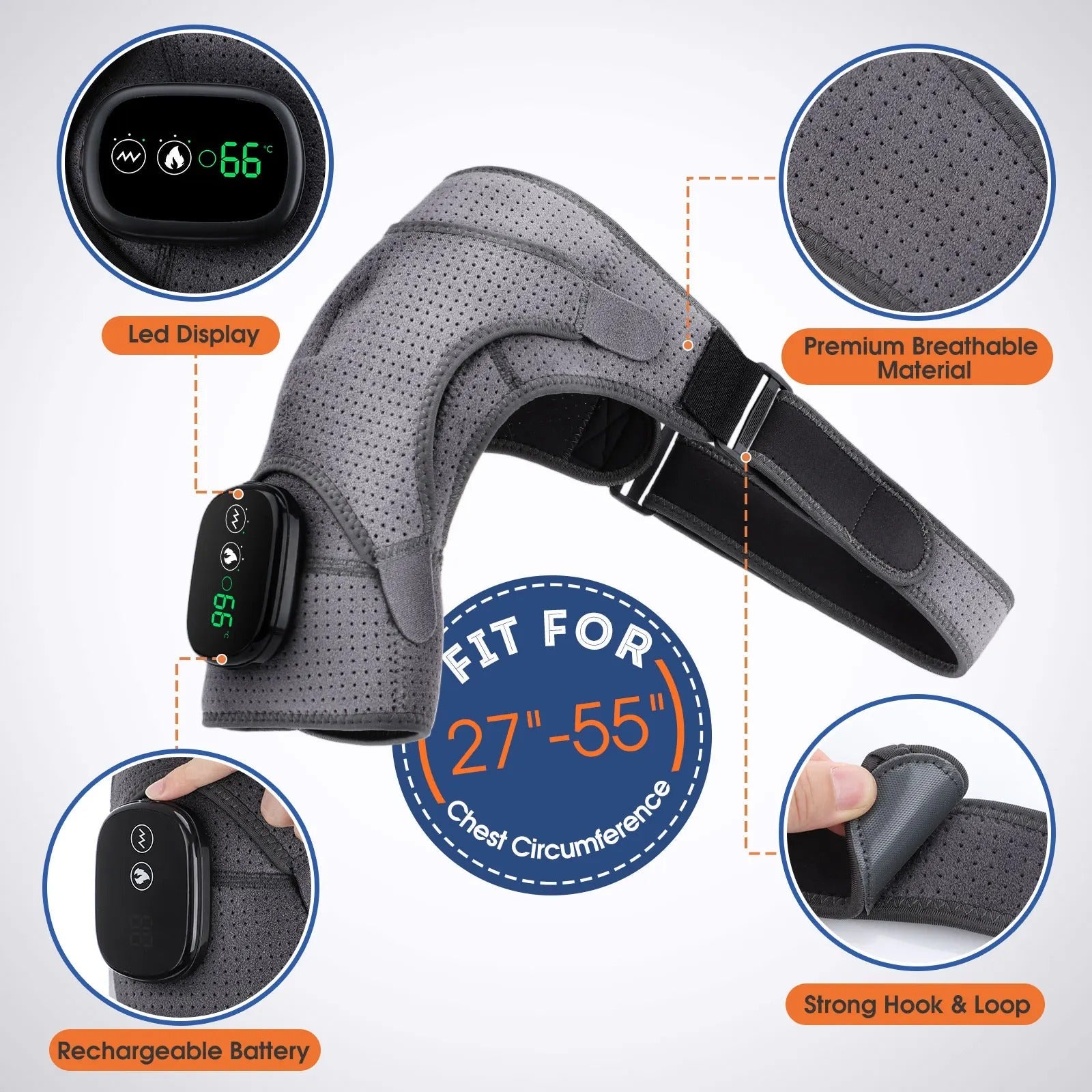 Adjustable Shoulder Heat Massager for Posture improvement & Tension Reduction
