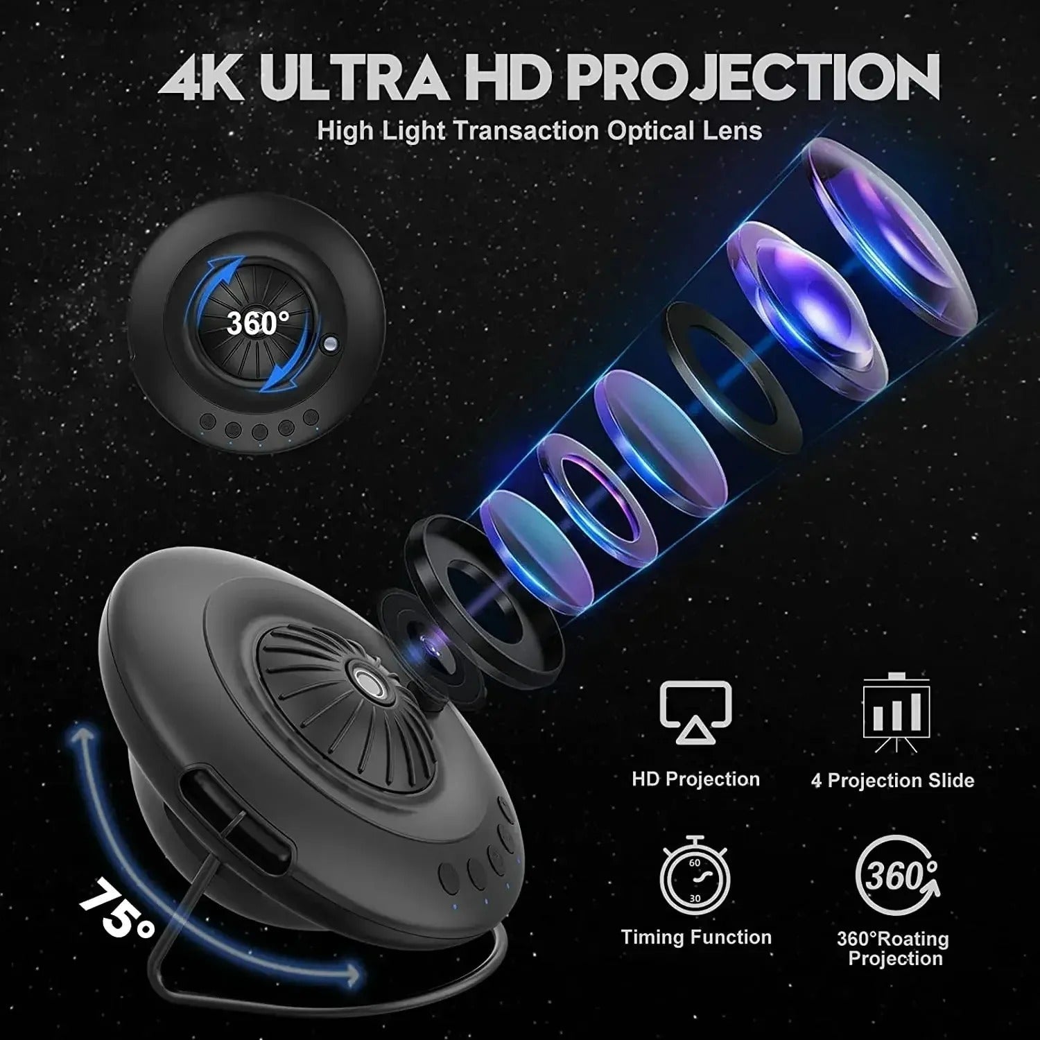 Galaxy Projector with Planetarium Effects for Home Theater, Kids Room, and Night Sky Ambiance