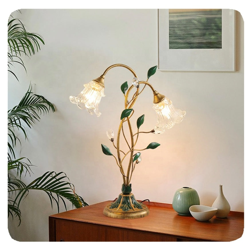 LED French Flower Table Lamp - Decorative Lighting Fixture for Living Room & Bedroom Decor