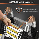 Collapsible Extendable Ladder UK – Telescopic Ladder with Non-Slip Feet, Soft-Close System for Indoor & Outdoor Use