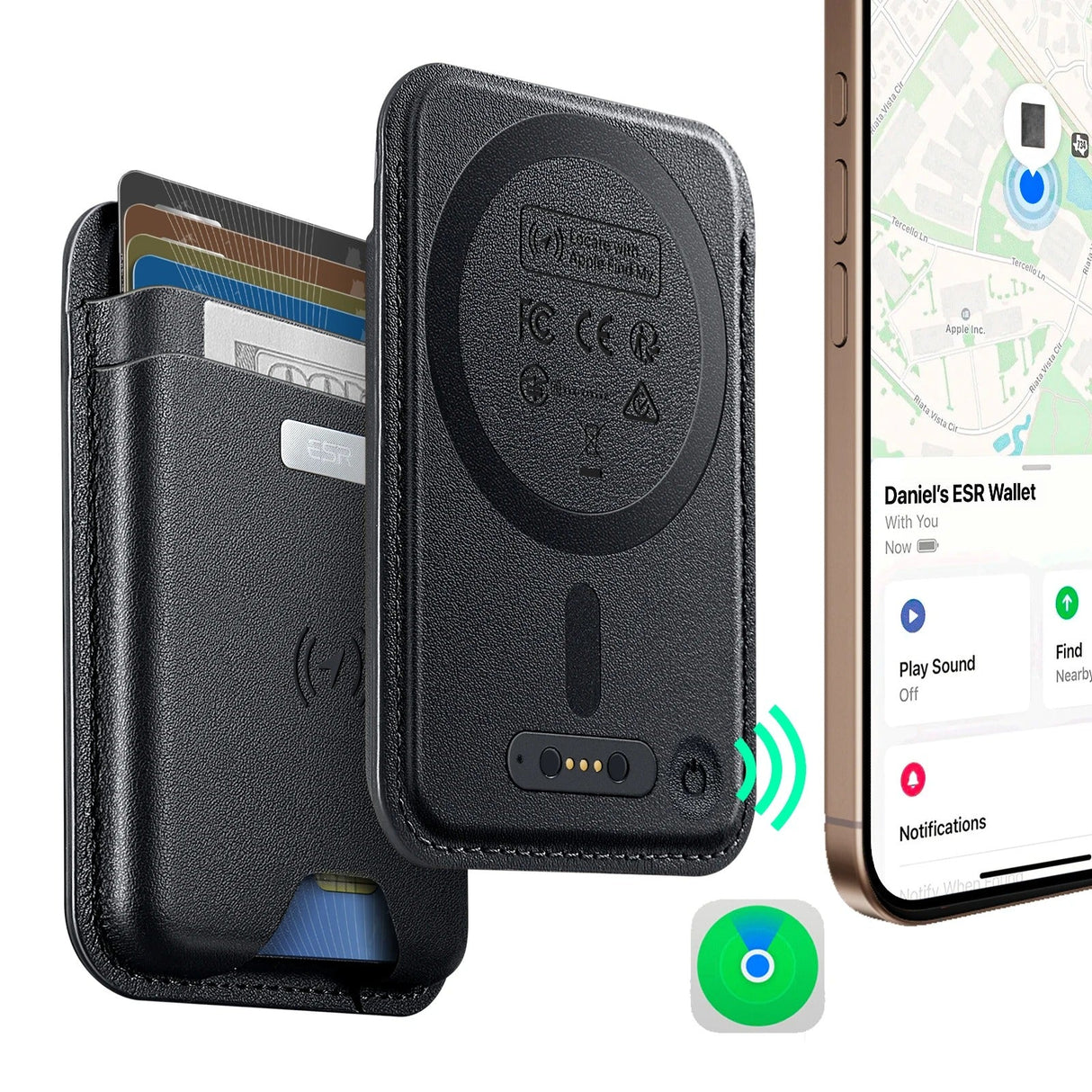 MagSafe Wallet with Find My Functionality - 5 Cards Holder