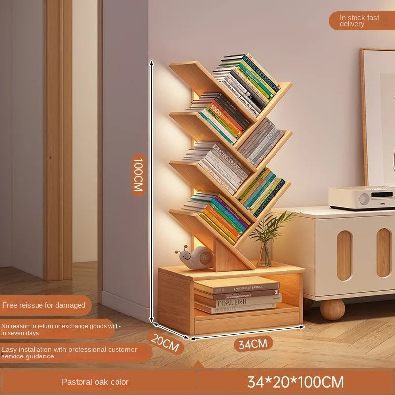 Everwood™ | Vertical Bookcase | Space-Saving Wooden Shelf for Home & Office Storage