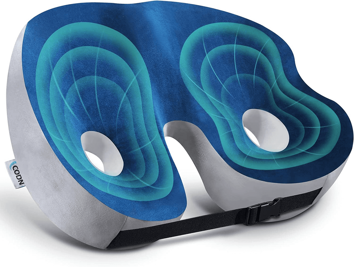 Adjustable Memory Foam Seat Cushion for Sit Bone Relief | Ergonomic Design for Office Chair and Car Use