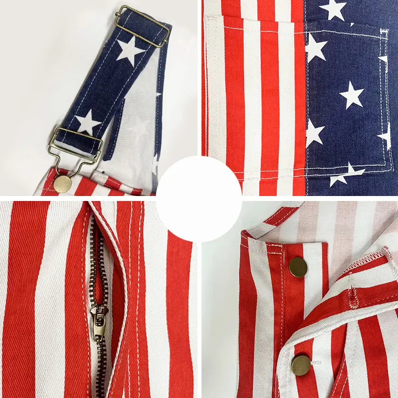 The Original Freedom Overalls – Handcrafted American Flag Shorts