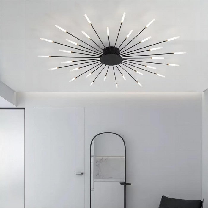 Contemporary LED Ceiling Light – Industrial Fireworks Design for Living & Dining Rooms