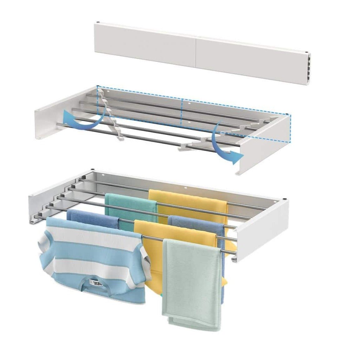 AetherDry™ | Foldable Wall-Mounted Drying Rack | Space-Saving Laundry Solution for Efficient Drying in Small Spaces