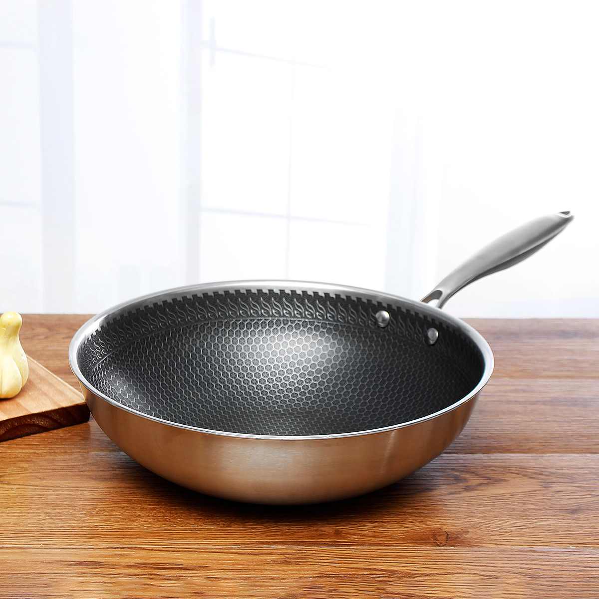 Stainless Steel Non-Stick Frying Pan | Durable, Ergonomic Design & Compatible with All Cooktops for Everyday Cooking