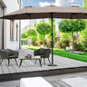 15 FT Double-Sided Outdoor Patio Umbrella with Crank, Extra Large 12 Ribs Steel Market Umbrella for Poolside, Deck & Backyard