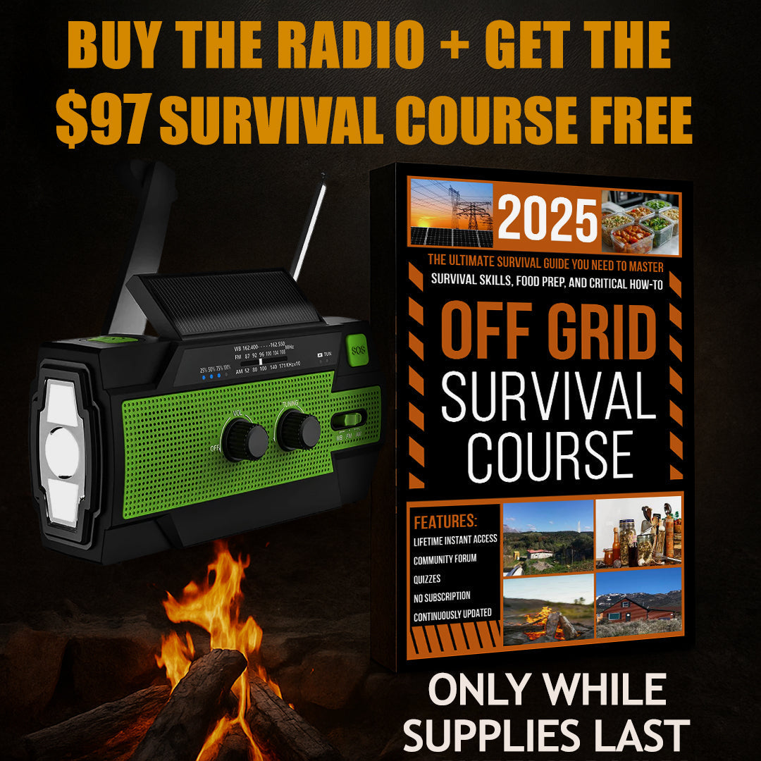 TrailBlazer Emergency Solar Radio + FREE Off Grid Survival Course ($97 Value)