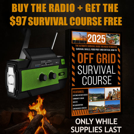 TrailBlazer Emergency Solar Radio + FREE Off Grid Survival Course ($97 Value)