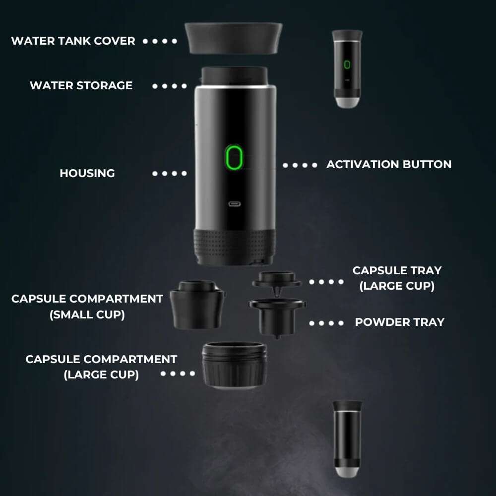 3-in-1 Portable Coffee Maker | Quick Brewing, Compact Design & Ideal for Espresso, Cappuccino, and Drip Coffee at Home