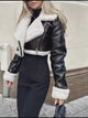 Women’s Lined Jacket with Turnover Sleeves – Casual Vintage Outerwear