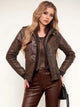 Women’s Leather Motorcycle Jacket – Retro Two-Piece Biker Style