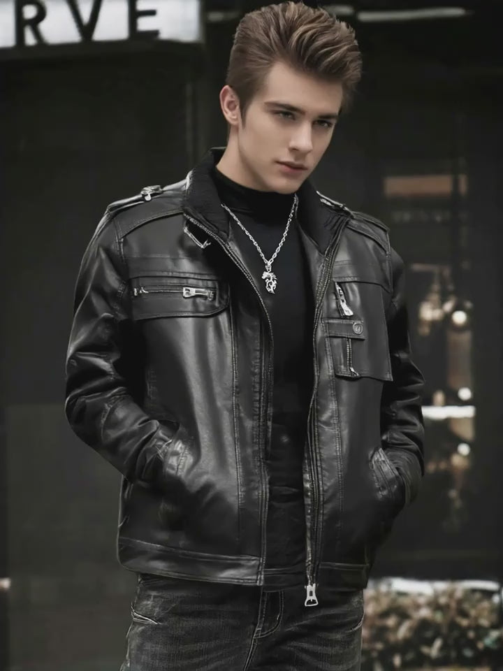 Men’s Vintage Pilot Jacket – Retro Motorcycle Style, Lightweight Casual Outerwear