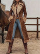Women’s Western Vintage Trench Coat – Plush Warm Autumn Winter Fashion Coat