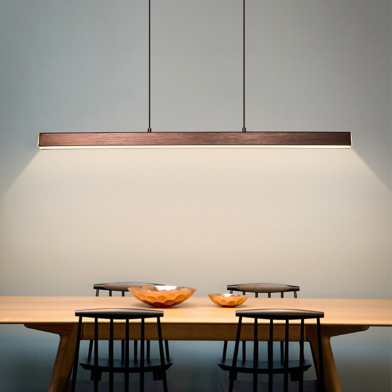 Modern LED Dining Table Chandelier – Nordic Style Long Hanging Light for Restaurant & Office