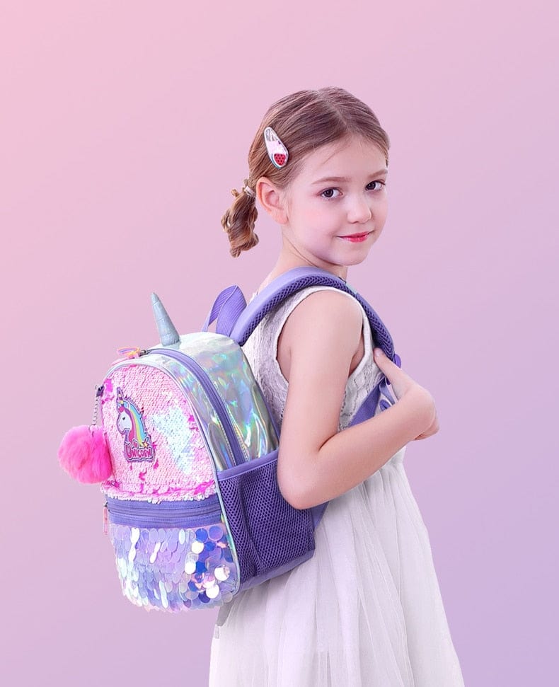 Children's Backpack for Girls- Reversible Sequin, Unicorn